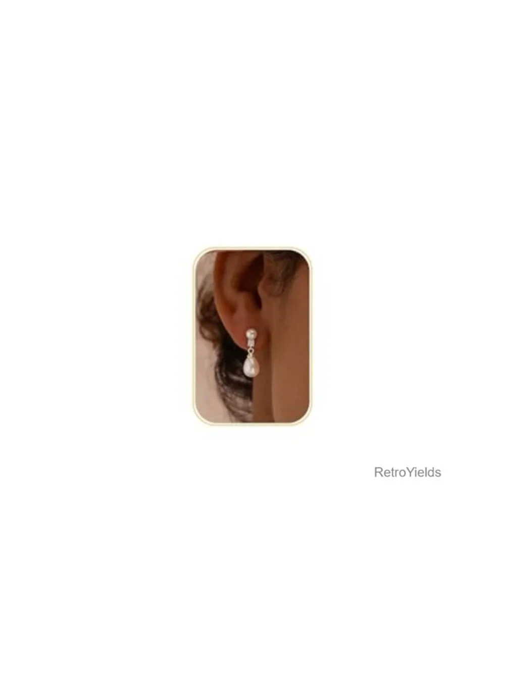 Pearl Drop Dangle Earrings 14K Gold Plated Cubic Zirconia CZ for Women Wedding